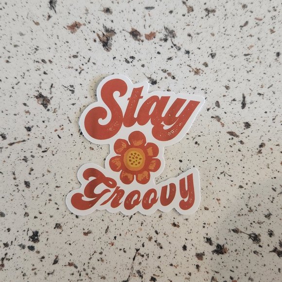 10/$10 NEW Stay Groovy Hippie Retro Floral Sticker - Picture 1 of 2